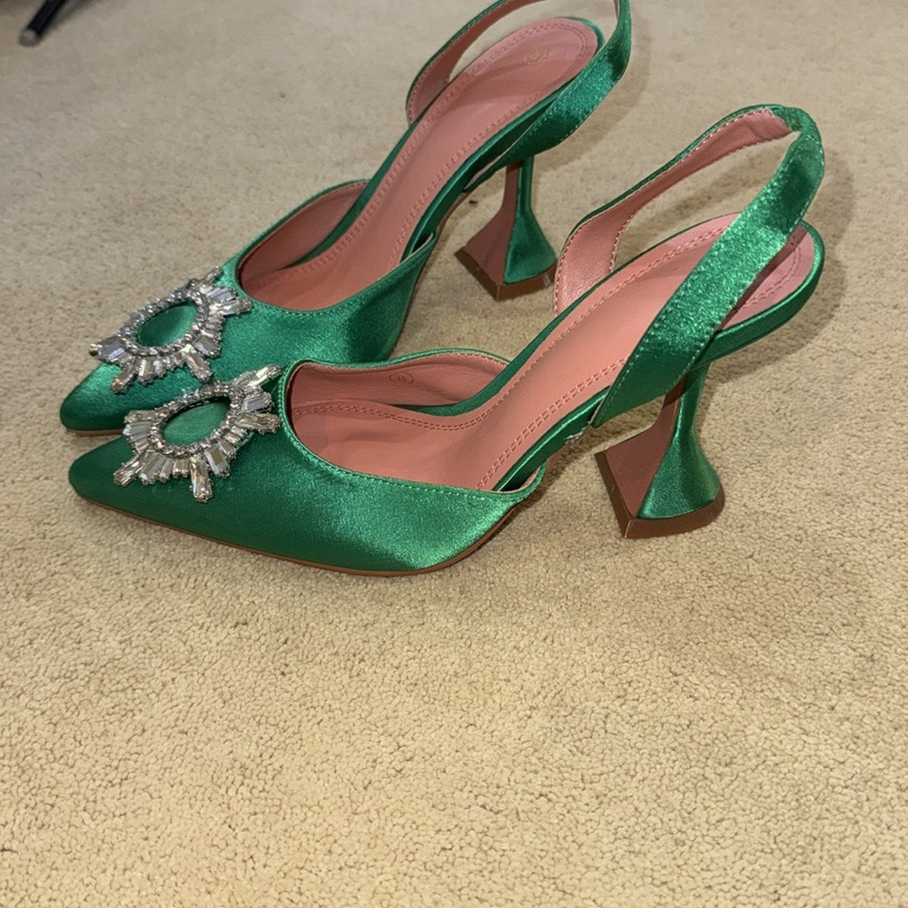 Green gem heels - Picture 2 of 2